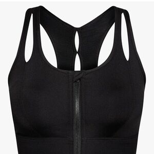 Yvette Black Zip-Front Sports Bra